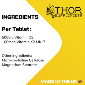 Vitamin D3 & K2 | High Strength | 120 Tablets