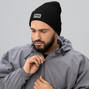 Black Thor Cuffed Beanie Model