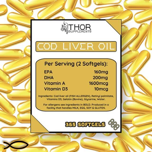 Cod Liver Oil | 1000mg | 365 Softgels